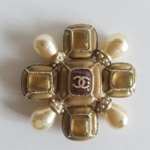 Chanel Vintage Cross Brooch Pendant